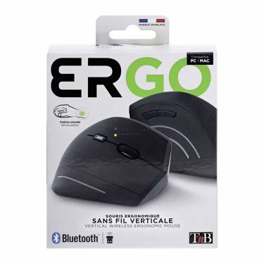 TnB MWERGOVBT Ergonomic Vertical Wireless Dual Connect mouse Black