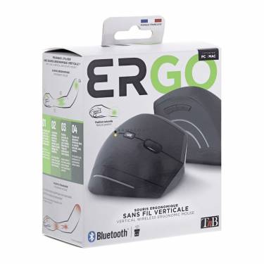 TnB MWERGOVBT Ergonomic Vertical Wireless Dual Connect mouse Black