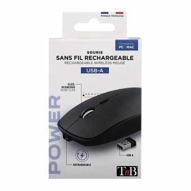 TnB Rubby Wireless Rechargeable mouse Dark Grey