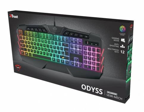 Trust GXT 881 ODYSS Semi-Mechanical Keyboard Black HU