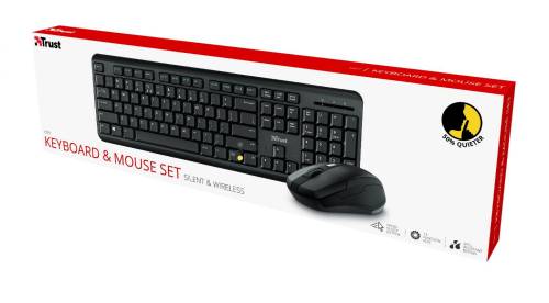 Trust Ody Wireless Silent Keyboard and Mouse Set Black HU