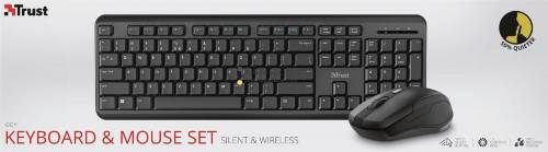 Trust Ody Wireless Silent Keyboard and Mouse Set Black HU