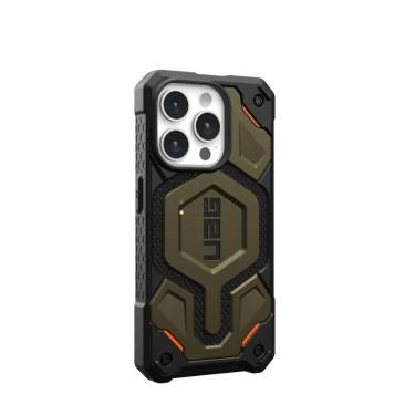 UAG Monarach Pro case for Magsafe iPhone 15 Pro Kevlar Elemental Green