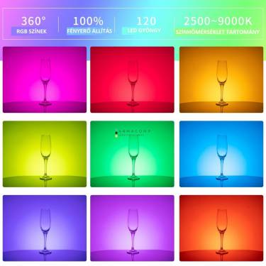 Ulanzi VL120 RGB LED videólámpa 20 féle fényeffektus