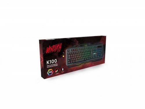 Ventaris K100 RGB Gamer billentyűzet Black HU