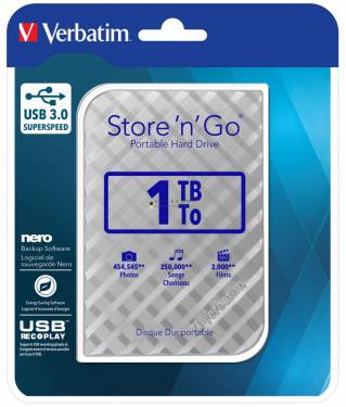 Verbatim 1TB 2,5" USB3.0 Store "n" Go Silver