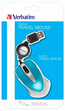 Verbatim Go Mini Optical Travel Mouse Caribbean Blue