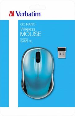 Verbatim Go Nano Wireless Mouse Caribbean Blue