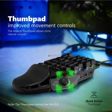 VERTUX Combat One-Handed Gaming Keypad With Joystick