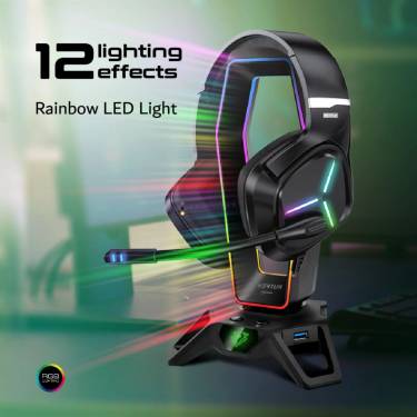 VERTUX Hexarack Gaming Headphone Stand Black