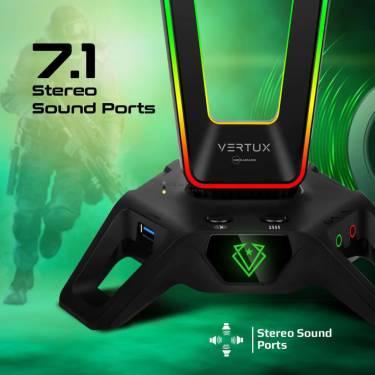 VERTUX Hexarack Gaming Headphone Stand Black