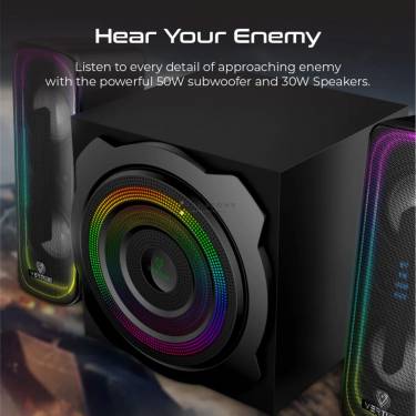 VERTUX SonicThunder-50 RGB Bluetooth Gaming Speaker Black