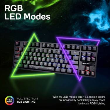 VERTUX VertuPro 80 Wireless RGB Blue Switch Mechanical Keyboard Black