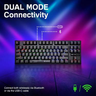 VERTUX VertuPro 80 Wireless RGB Blue Switch Mechanical Keyboard Black