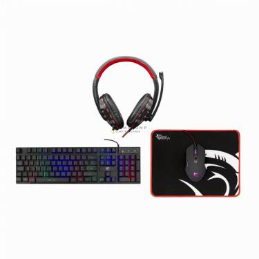 White Shark Comanche 3 4in1 Keyboard+Headset+Mouse+Mousepad Black HU