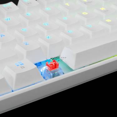 White Shark GK-2022B Shinobi Red Switches Mechanical 60% Gaming Keyboard White US