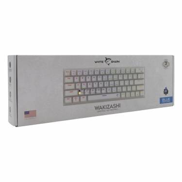 White Shark Wakizashi Blue Switches Gaming Keyboard White US